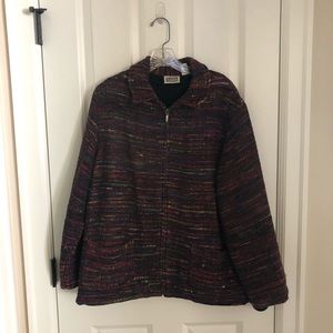 Chico’s Design Silk Multicolored Ribbed Jacket